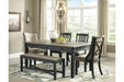 Tyler Creek Black/Grayish Brown Dining Bench - D736-00 - Gate Furniture