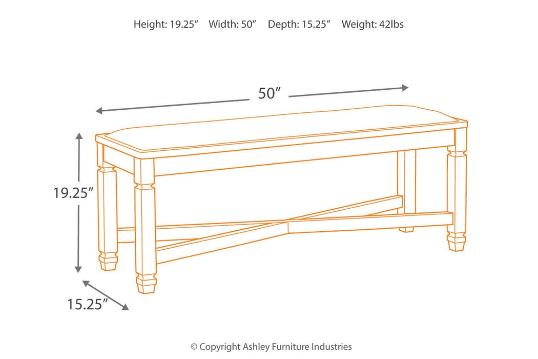 Tyler Creek Black/Grayish Brown Dining Bench - D736-00 - Gate Furniture
