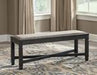 Tyler Creek Black/Grayish Brown Dining Bench - D736-00 - Gate Furniture