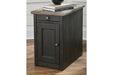 Tyler Creek Grayish Brown/Black Chairside End Table with USB Ports & Outlets - T736-7 - Gate Furniture
