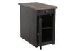 Tyler Creek Grayish Brown/Black Chairside End Table with USB Ports & Outlets - T736-7 - Gate Furniture