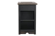 Tyler Creek Grayish Brown/Black Chairside End Table with USB Ports & Outlets - T736-7 - Gate Furniture