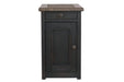 Tyler Creek Grayish Brown/Black Chairside End Table with USB Ports & Outlets - T736-7 - Gate Furniture
