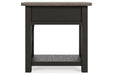 Tyler Creek Two-tone Chairside End Table - T736-107 - Gate Furniture