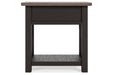 Tyler Creek Two-tone Chairside End Table - T736-107 - Gate Furniture