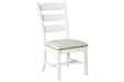 Valebeck Beige/White Dining Chair (Set of 2) - D546-01 - Gate Furniture