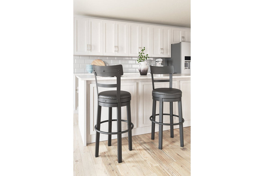 Valebeck Black Bar Height Bar Stool - D546-630 - Gate Furniture