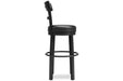 Valebeck Black Bar Height Bar Stool - D546-630 - Gate Furniture