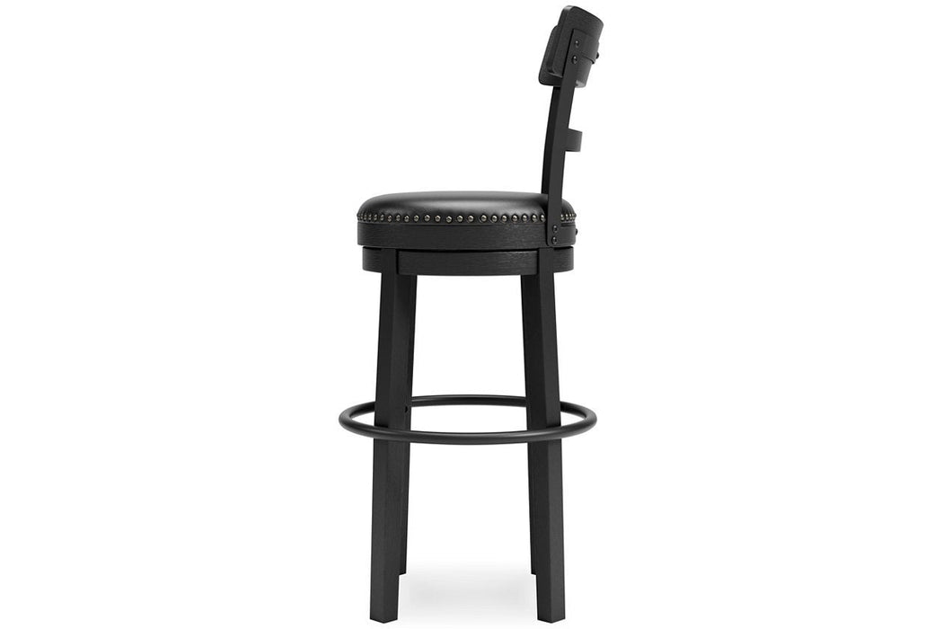 Valebeck Black Bar Height Bar Stool - D546-630 - Gate Furniture