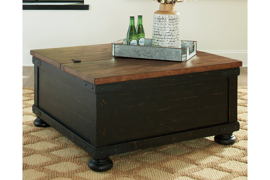 Valebeck Black/Brown Coffee Table with Lift Top - T468-00 - Gate Furniture