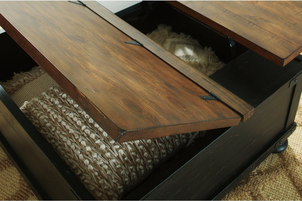 Valebeck Black/Brown Coffee Table with Lift Top - T468-00 - Gate Furniture