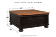 Valebeck Black/Brown Coffee Table with Lift Top - T468-00 - Gate Furniture