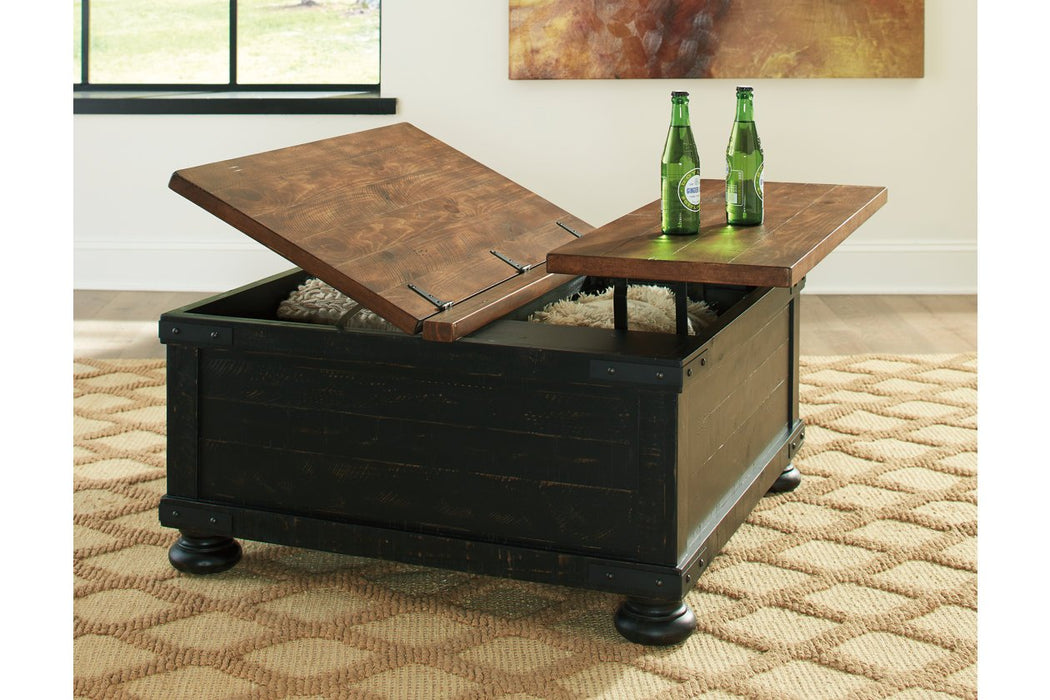 Valebeck Black/Brown Coffee Table with Lift Top - T468-00 - Gate Furniture