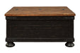 Valebeck Black/Brown Coffee Table with Lift Top - T468-00 - Gate Furniture