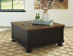 Valebeck Black/Brown Coffee Table with Lift Top - T468-00 - Gate Furniture