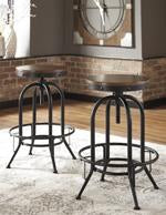 Valebeck Brown/Black Bar Height Bar Stool (Set of 2) - D546-230 - Gate Furniture