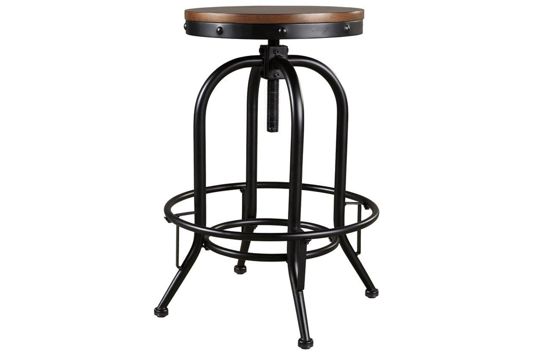 Valebeck Brown/Black Bar Height Bar Stool (Set of 2) - D546-230 - Gate Furniture