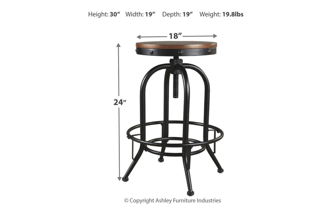 Valebeck Brown/Black Bar Height Bar Stool (Set of 2) - D546-230 - Gate Furniture