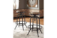 Valebeck Brown/Black Bar Height Bar Stool (Set of 2) - D546-230 - Gate Furniture