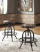 Valebeck Brown/Black Counter Height Bar Stool (Set of 2) - D546-224 - Gate Furniture