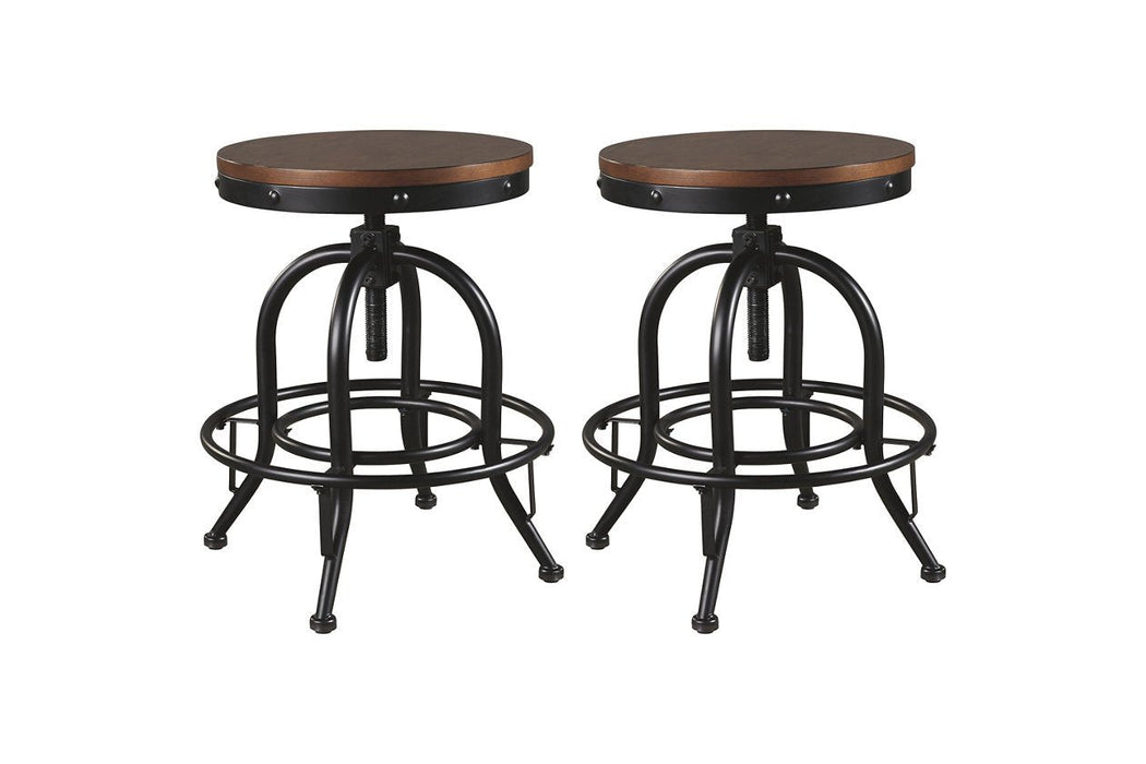 Valebeck Brown/Black Counter Height Bar Stool (Set of 2) - D546-224 - Gate Furniture