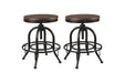 Valebeck Brown/Black Counter Height Bar Stool (Set of 2) - D546-224 - Gate Furniture