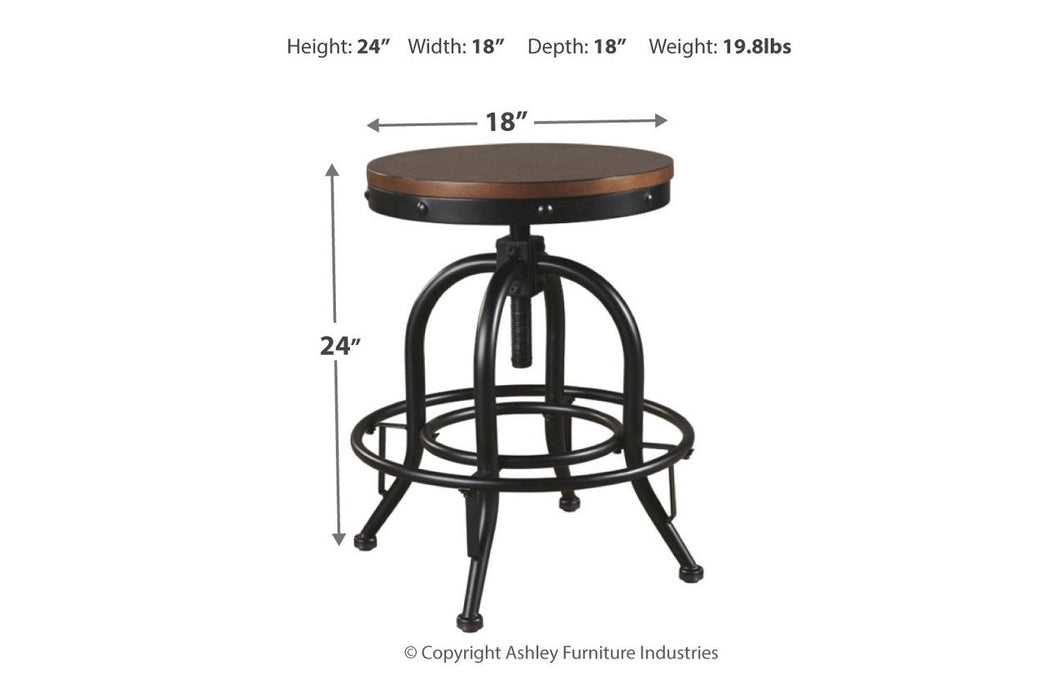 Valebeck Brown/Black Counter Height Bar Stool (Set of 2) - D546-224 - Gate Furniture