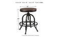 Valebeck Brown/Black Counter Height Bar Stool (Set of 2) - D546-224 - Gate Furniture