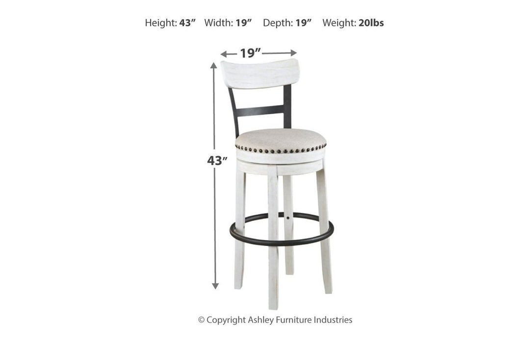Valebeck White Bar Height Bar Stool - D546-530 - Gate Furniture