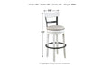 Valebeck White Bar Height Bar Stool - D546-530 - Gate Furniture