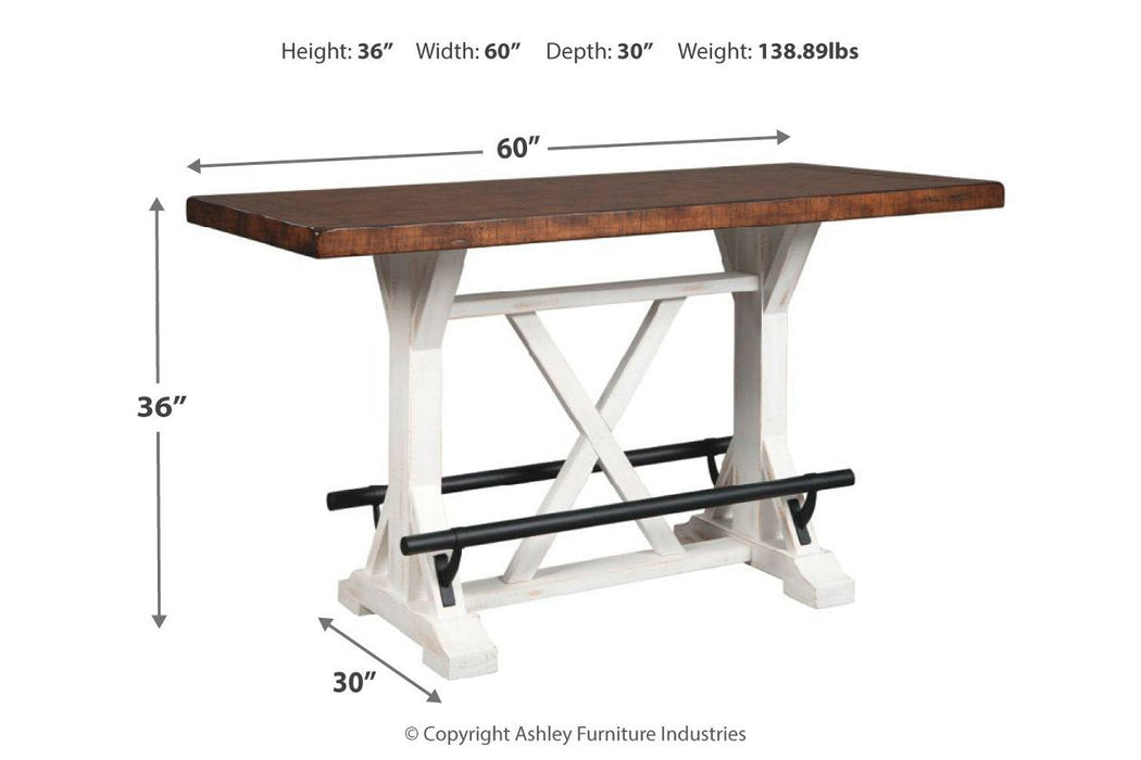 Valebeck White/Brown Counter Height Dining Table - D546-13 - Gate Furniture