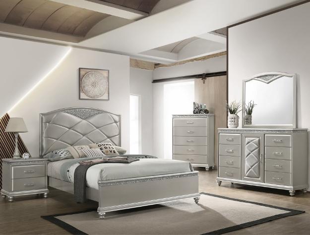 Valiant Champagne King Panel Bed - Gate Furniture