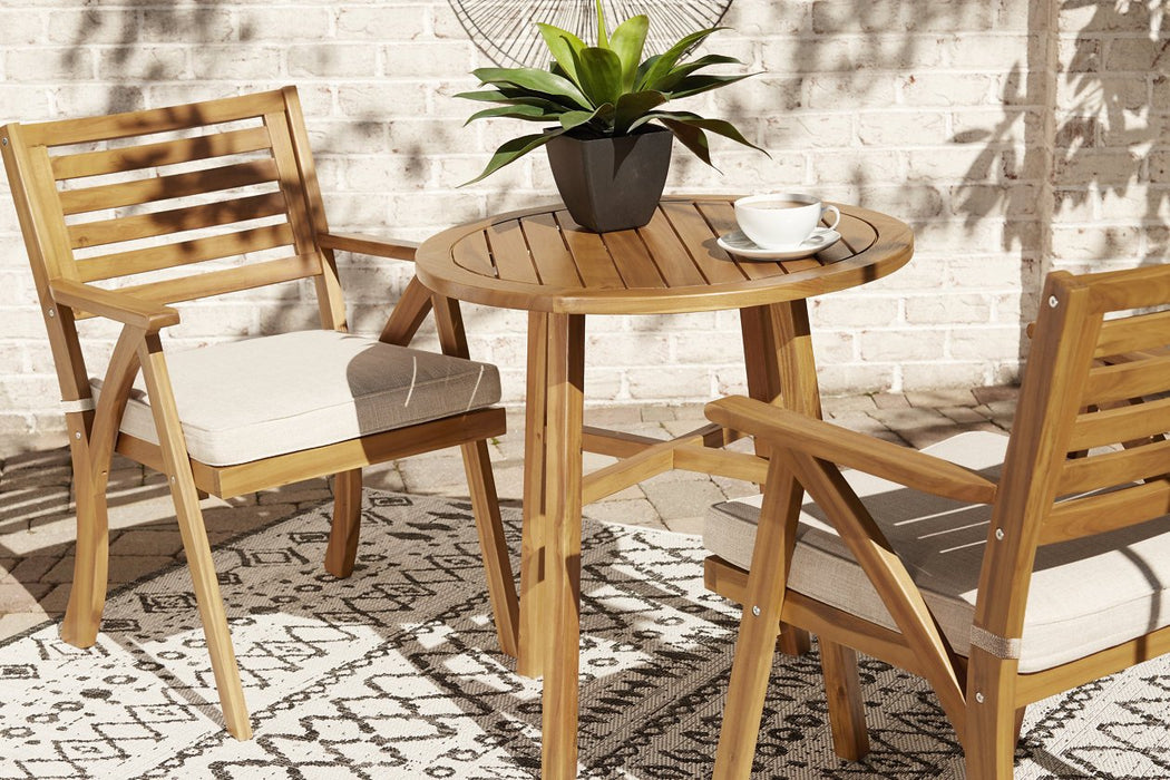 Vallerie Brown Outdoor Chairs with Table Set (Set of 3) - P305-050 - Gate Furniture