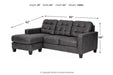 Venaldi Gunmetal Sofa Chaise - 9150118 - Gate Furniture