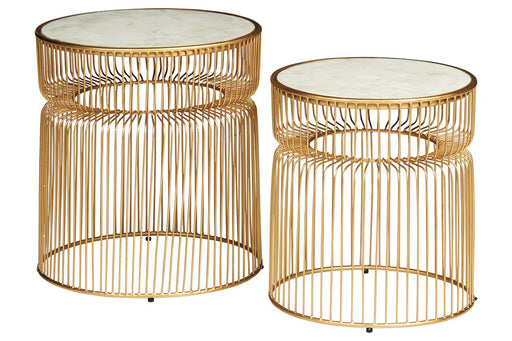Vernway White/Gold Finish Accent Table (Set of 2) - A4000250 - Gate Furniture