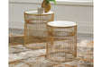 Vernway White/Gold Finish Accent Table (Set of 2) - A4000250 - Gate Furniture