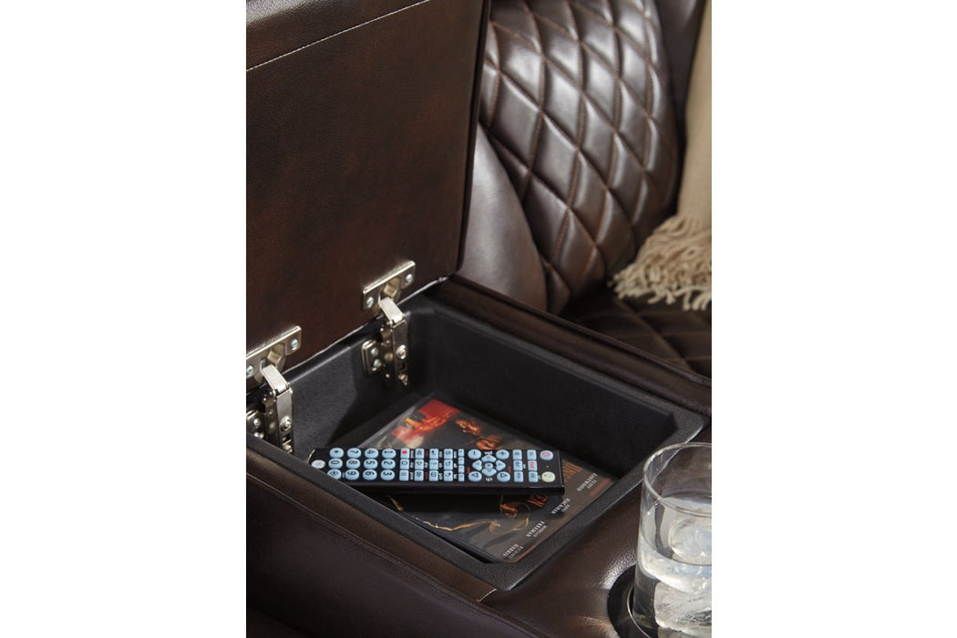 Warnerton Chocolate Power Recliner - 7540713 - Gate Furniture