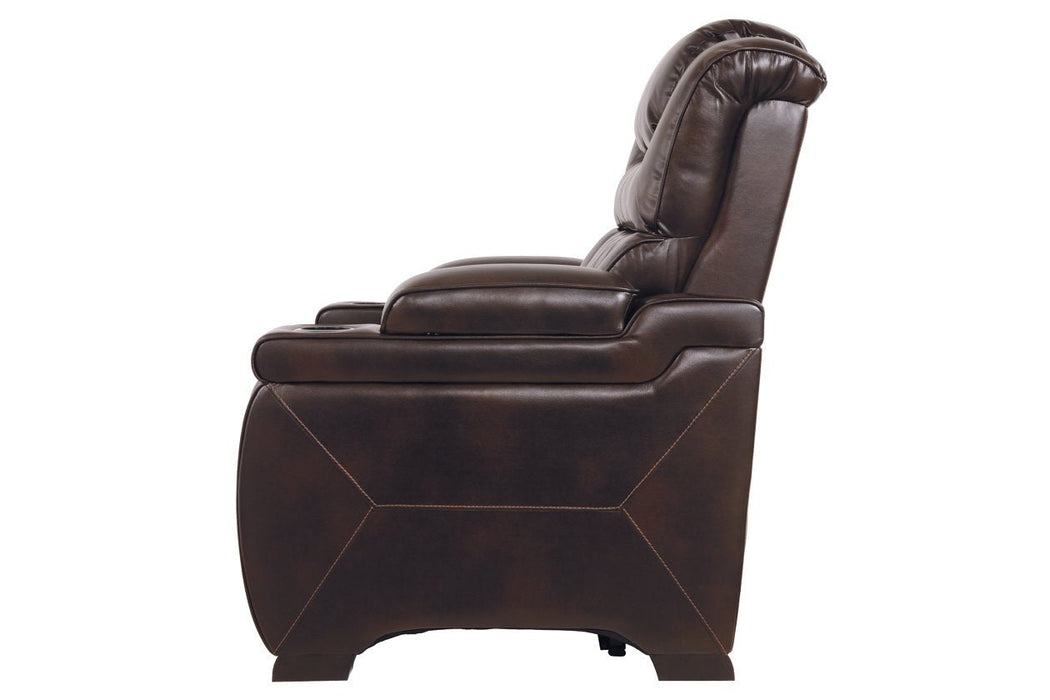 Warnerton Chocolate Power Recliner - 7540713 - Gate Furniture