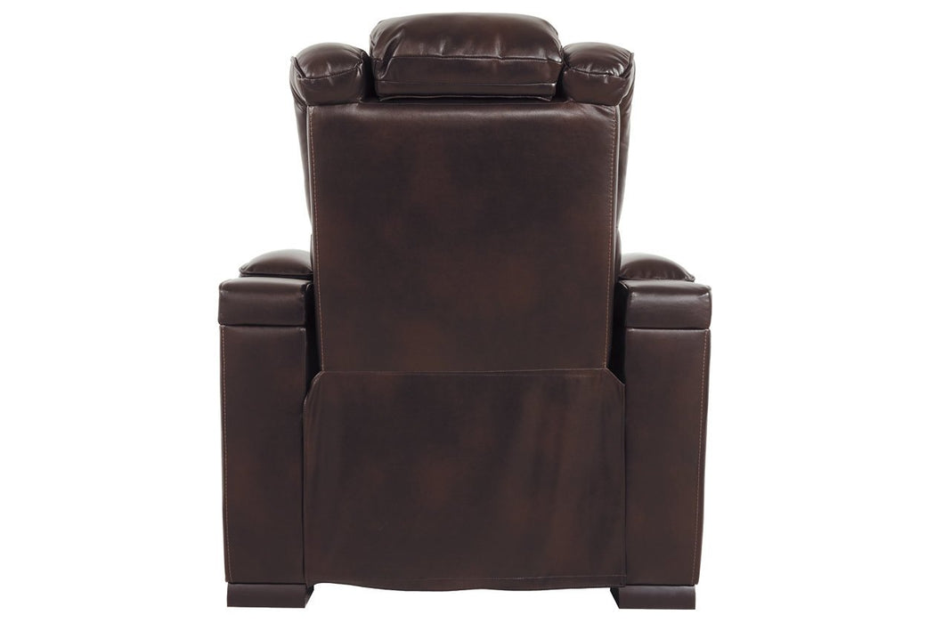 Warnerton Chocolate Power Recliner - 7540713 - Gate Furniture
