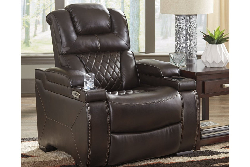 Warnerton Chocolate Power Recliner - 7540713 - Gate Furniture