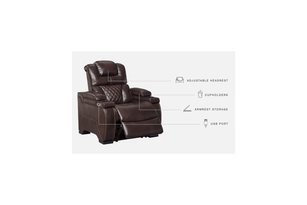 Warnerton Chocolate Power Recliner - 7540713 - Gate Furniture