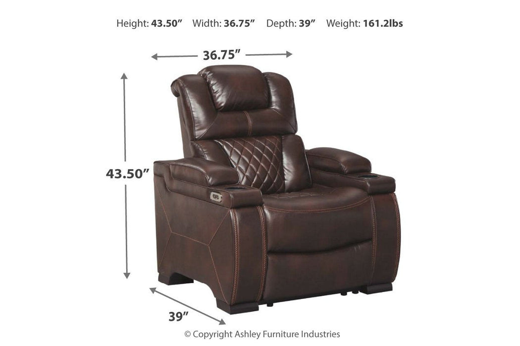 Warnerton Chocolate Power Recliner - 7540713 - Gate Furniture