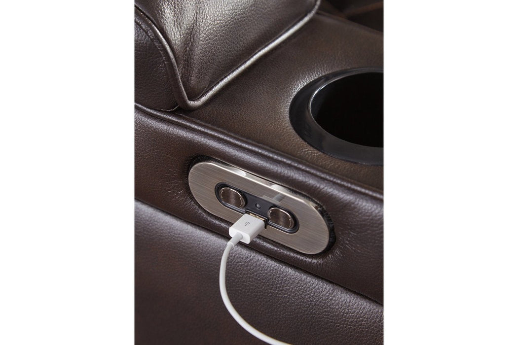 Warnerton Chocolate Power Recliner - 7540713 - Gate Furniture