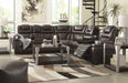 Warnerton Chocolate Power Reclining Sectional - Gate Furniture
