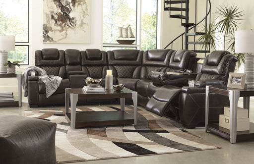 Warnerton Chocolate Power Reclining Sectional - Gate Furniture