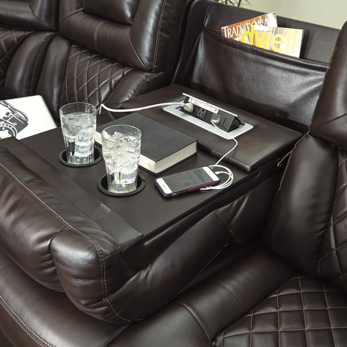 Warnerton Chocolate Power Reclining Sectional - Gate Furniture