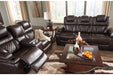 Warnerton Chocolate Power Reclining Sofa - 7540715 - Gate Furniture