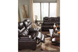 Warnerton Chocolate Power Reclining Sofa - 7540715 - Gate Furniture