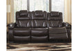 Warnerton Chocolate Power Reclining Sofa - 7540715 - Gate Furniture