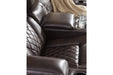 Warnerton Chocolate Power Reclining Sofa - 7540715 - Gate Furniture